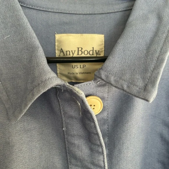 NWT AnyBody Stretch Twill Utility Jacket with Pockets Blue Ice Size LP - Picture 4 of 7